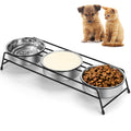 Raised 3 Stainless Steel Elevated Pet Bowls Y536044