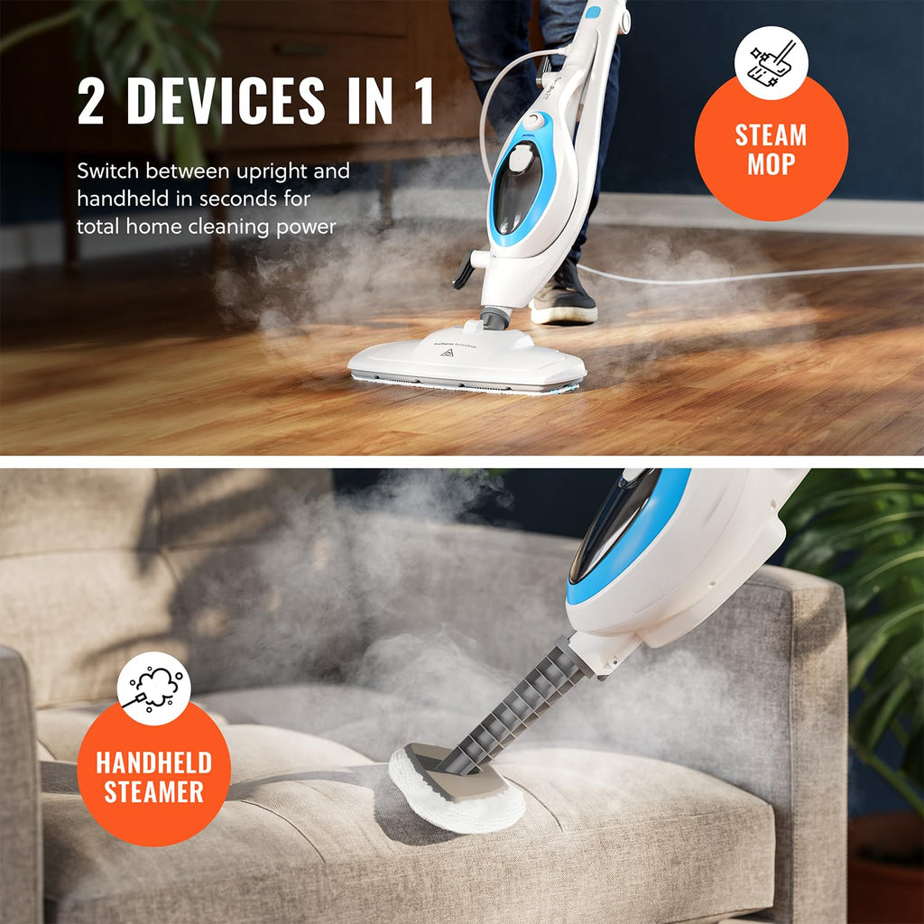 10-in-1 Steam Mop with Detachable Handheld Steam Cleaner A3403