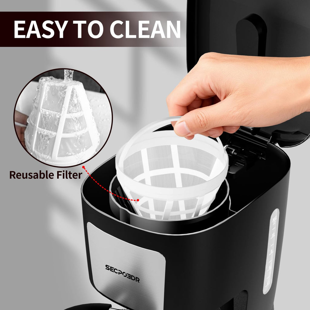 12 Cup Programmable Drip Coffee Maker with Glass Carafe and Reusable Filter K842