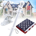 5ft White Tangle Free Flag Pole with 3x5 Embroidered US Flag A66895