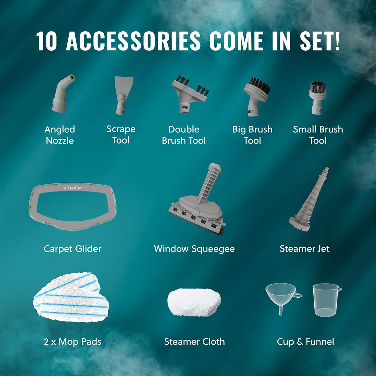 10-in-1 Steam Mop with Detachable Handheld Steam Cleaner A3403
