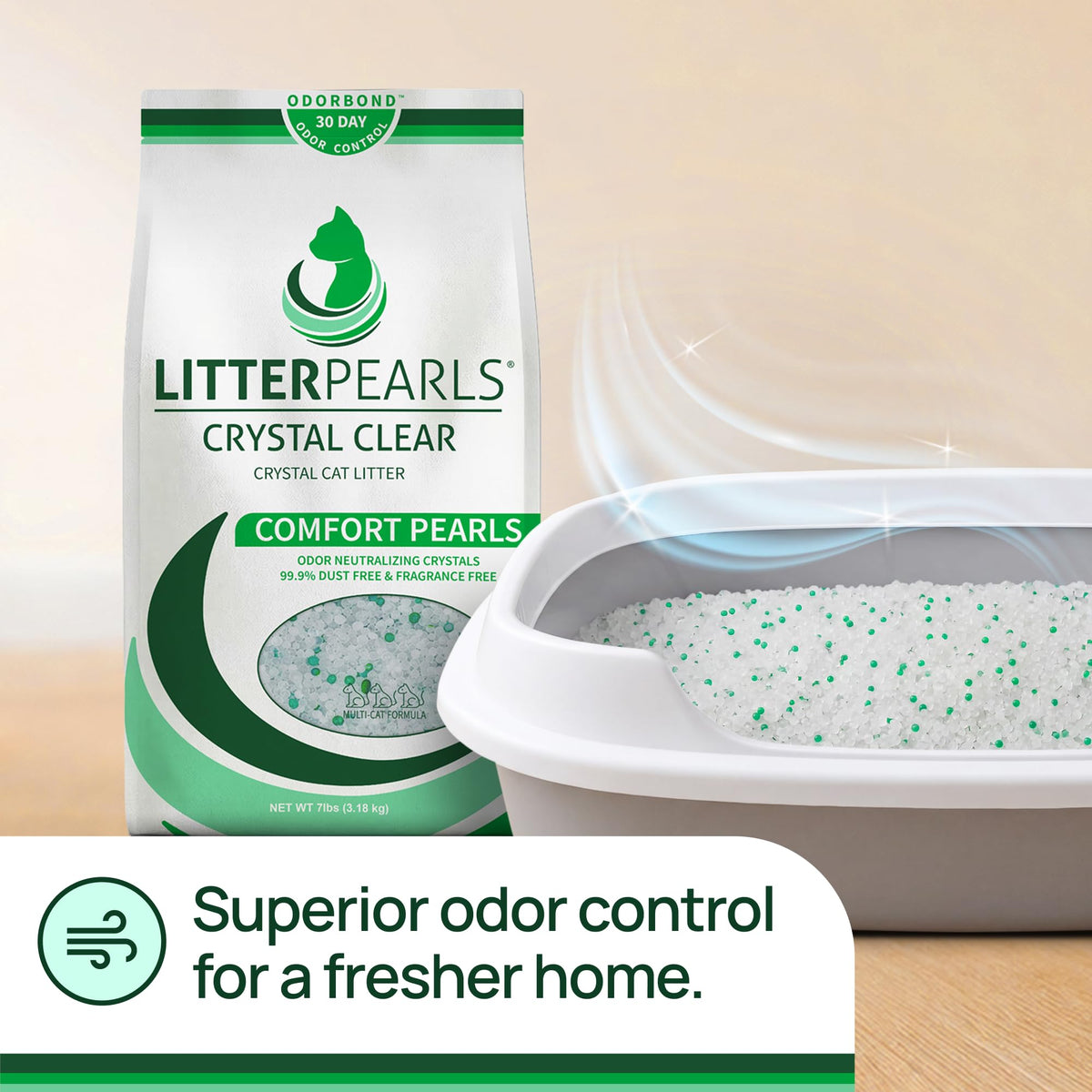 Unscented Non-Clumping Crystal Cat Litter, 7 lb Y3816
