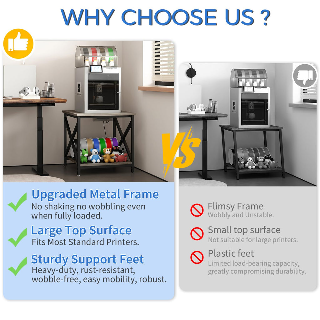 24"x23.6" Printer Stand with Power Outlet O53430