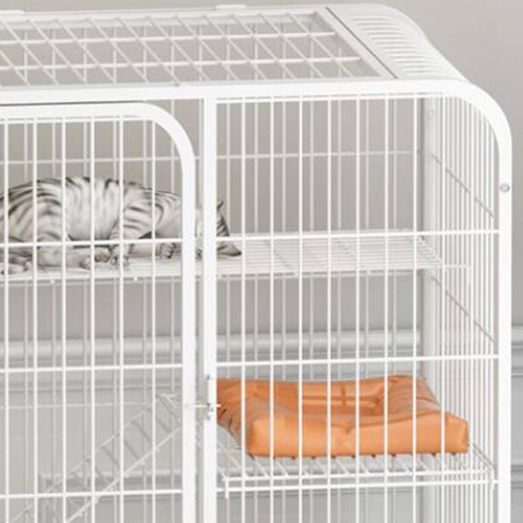 3-Tier Metal Wire Cat Cage with Hammock and Casters D151139