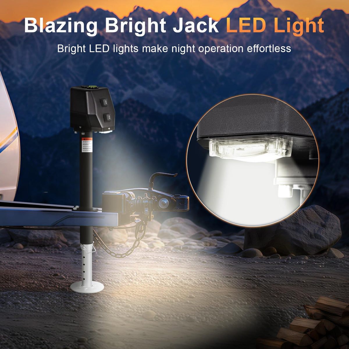 Waterproof Electric Trailer Jack with Built-in Spirit Level I6933