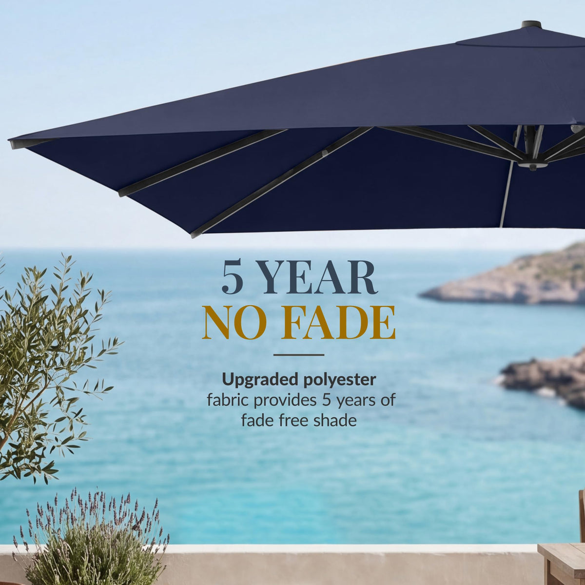10x10ft Cantilever Patio Umbrella with 260 GSM Canopy and Aluminum Frame Q603