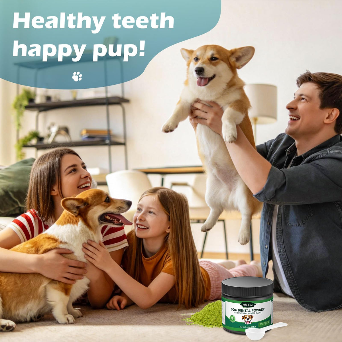 Dog Teeth Cleaning Powder, Dental Powder and Breath Freshener, 200 Grams Z7206