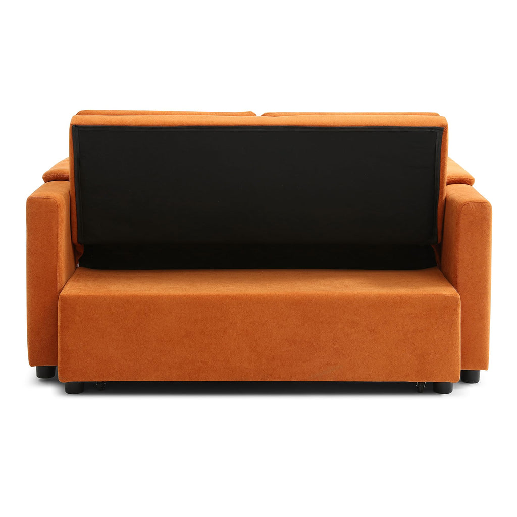 Orange Velvet Sleeper Sofa Y912