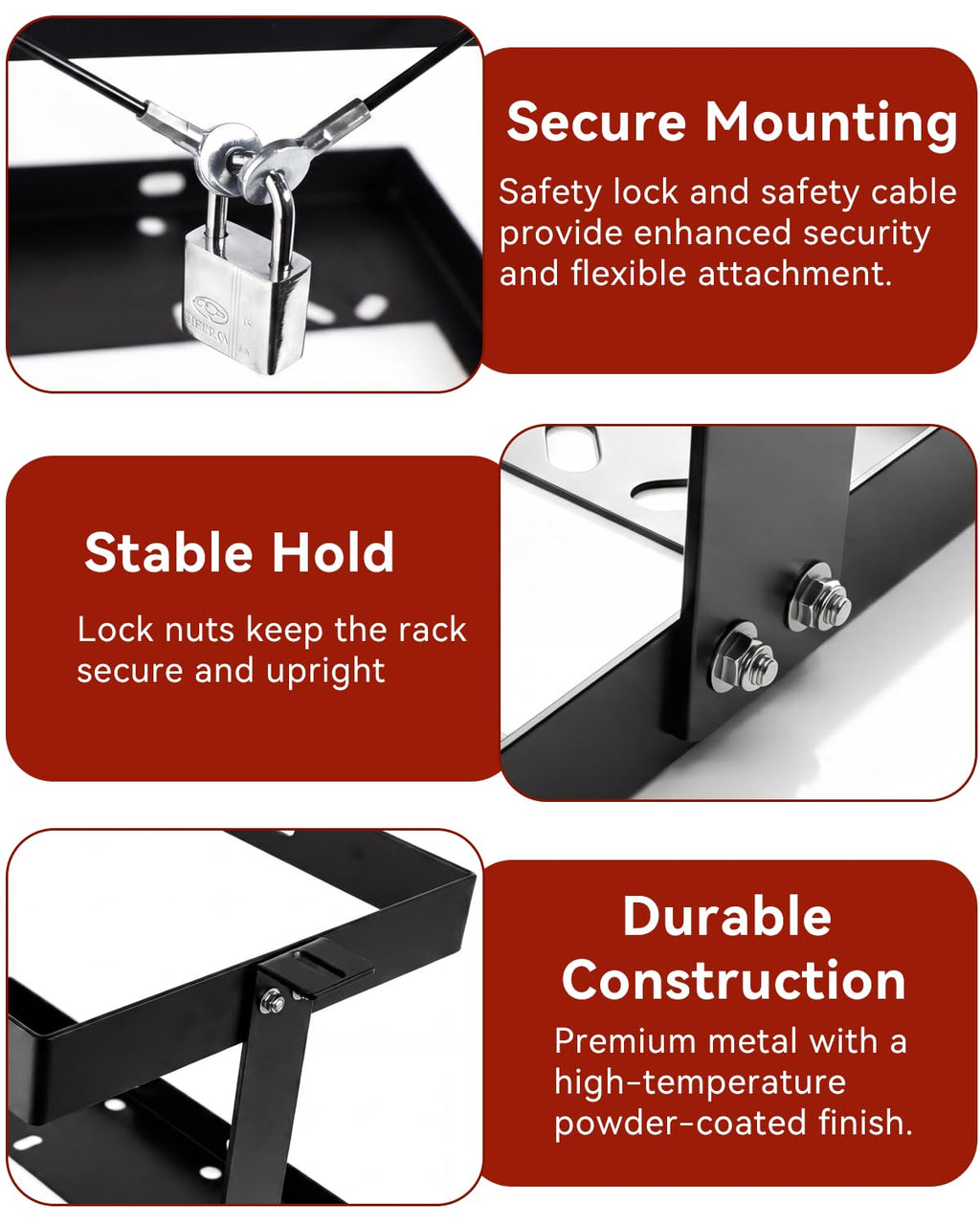 5 Gallon Gas Can Holder with Anti-Theft Lock X51622