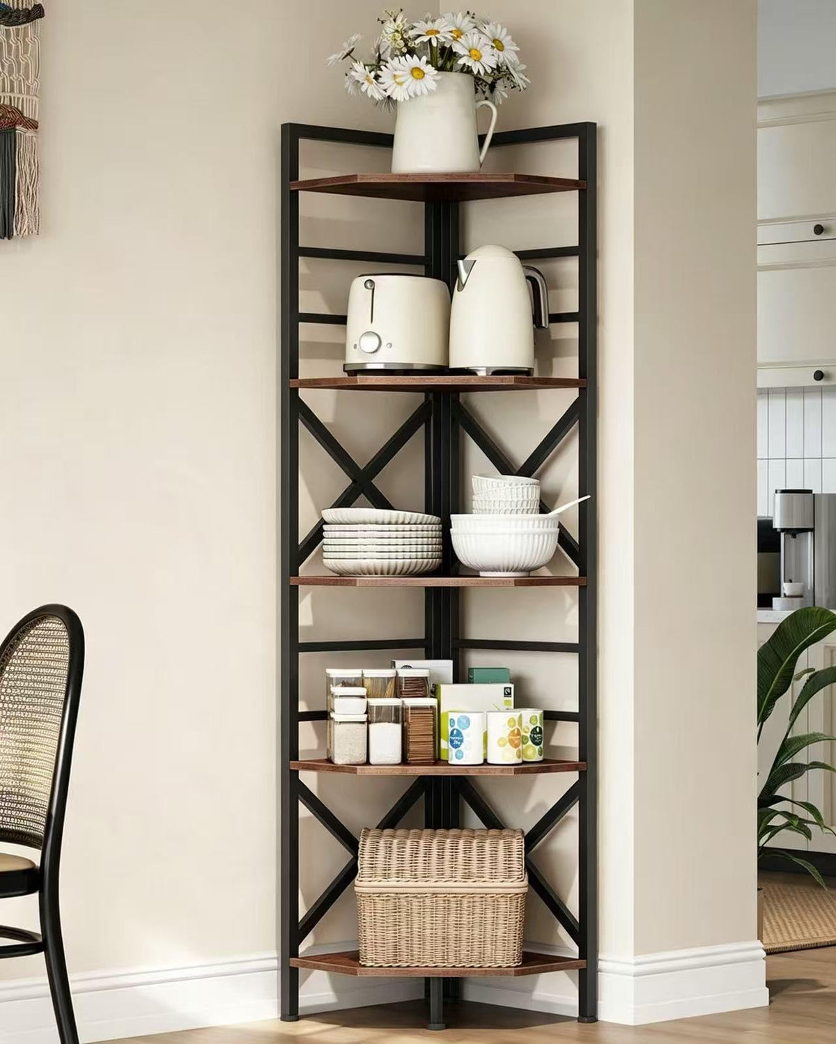 69.3" 5-Tier Corner Bookshelf Q7940
