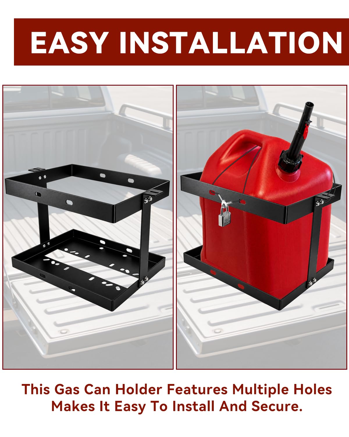 5 Gallon Gas Can Holder with Anti-Theft Lock X51622