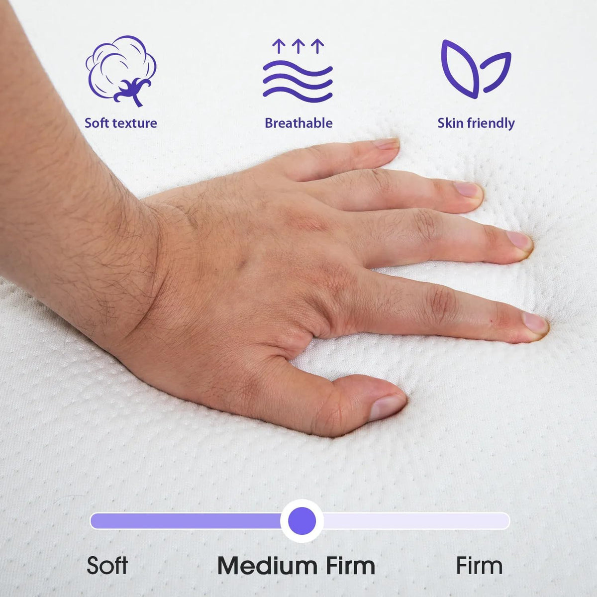 3 Inch Queen Size Tri-Fold Memory Foam Mattress Topper J6534