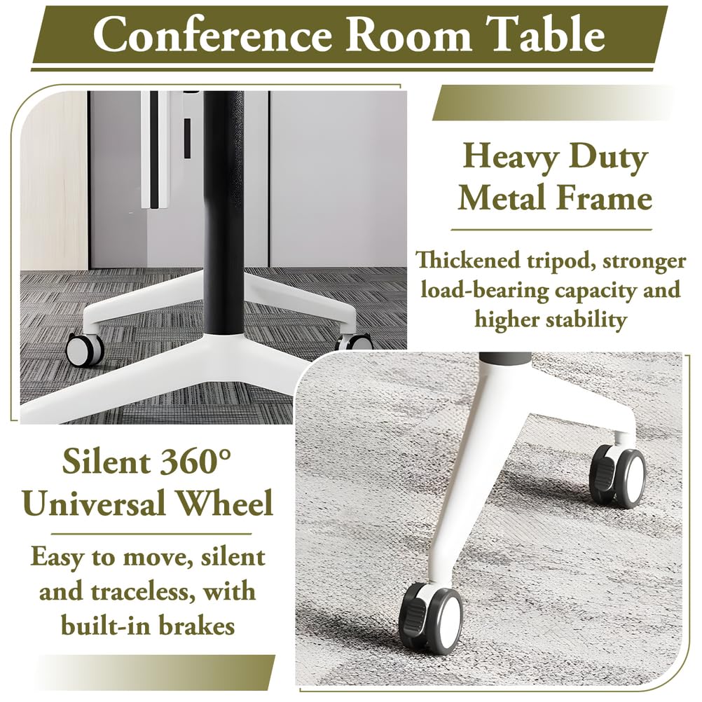 Foldable Mobile Seminar Table with Locking Casters, 8 Pack D245104