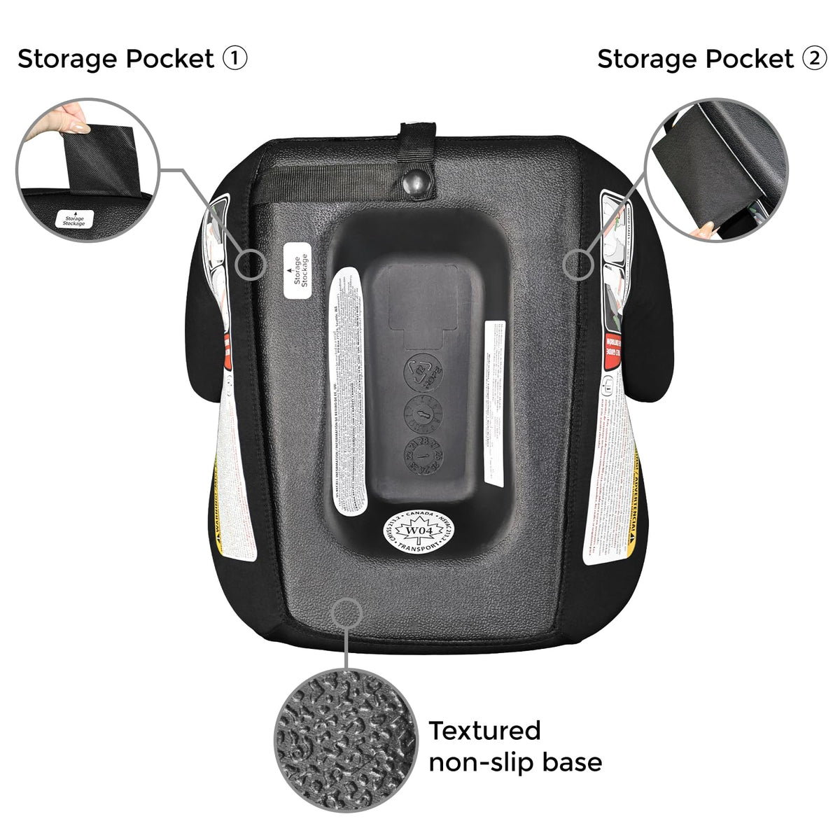 Black Backless Booster Car Seat, Pack of 2 I7271