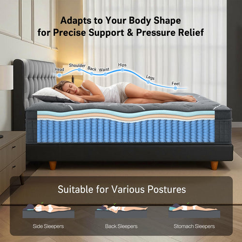 12 Inch Gel Memory Foam Hybrid Mattress O97506