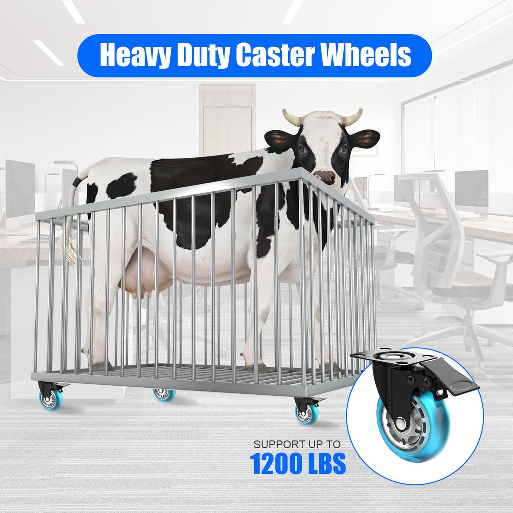 3 Inch Plate Casters Set of 4 Double Brake Heavy Duty Y72714