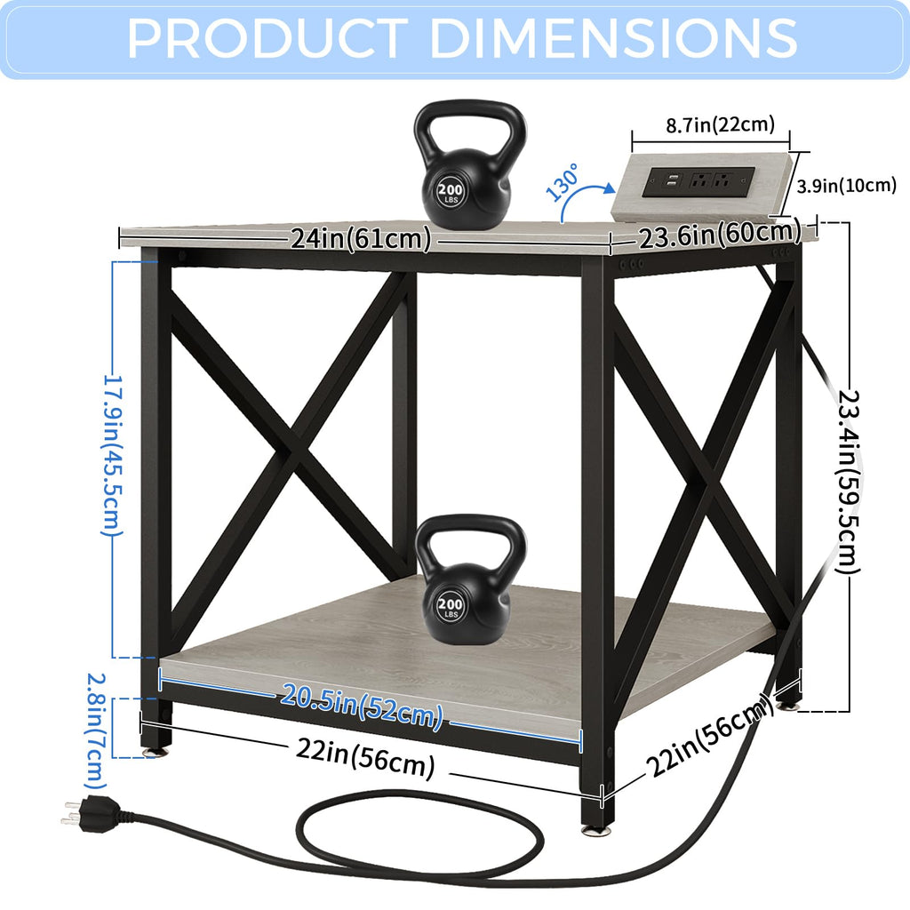 24"x23.6" Printer Stand with Power Outlet O53430