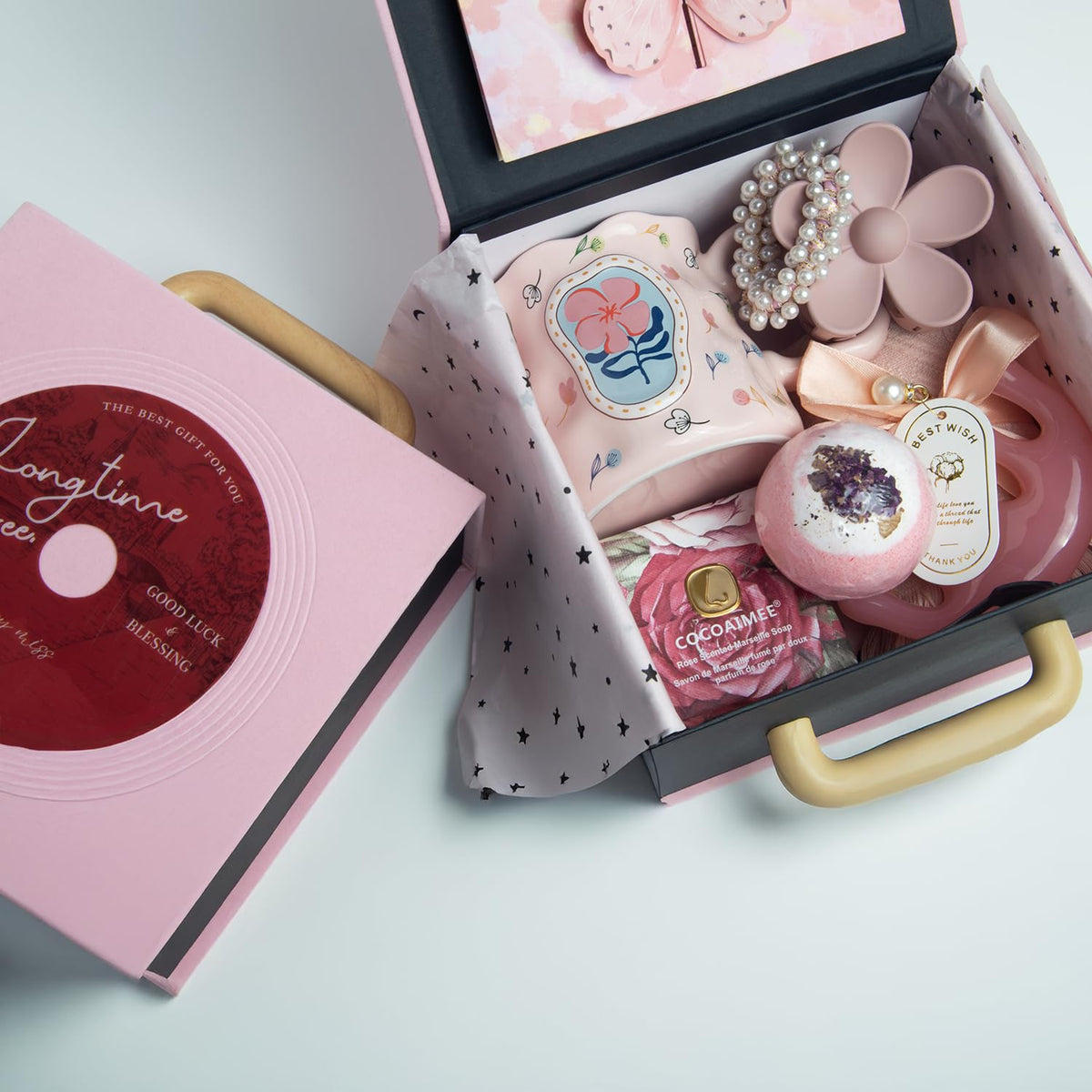Pink Flannelette Gift Box with Coffee Mug O75743