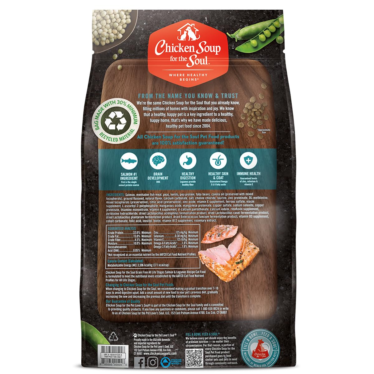 All Natural Grain-Free Dry Cat Food Salmon & Legumes 4lb R58682