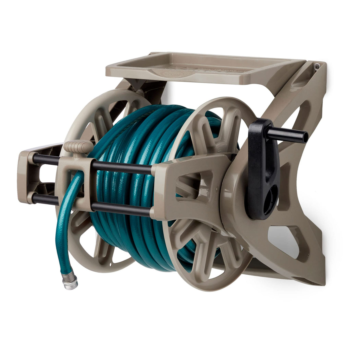 Wall-Mount Hose Reel with Storage Tray F6792