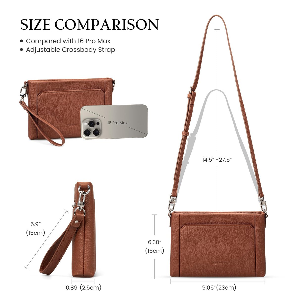 Genuine Leather Wristlet Wallet with Built in Wallet X186995