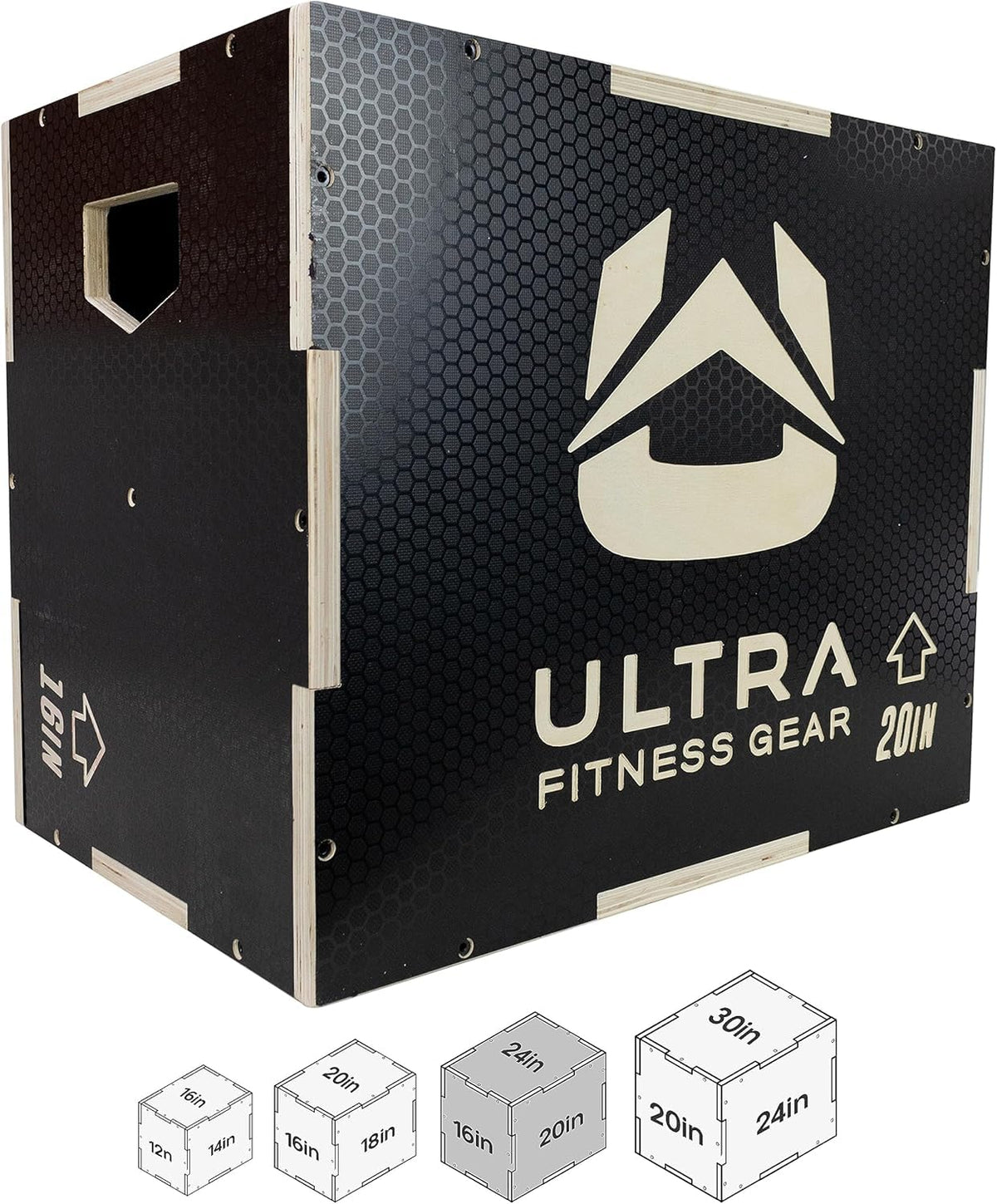 Wooden Plyo Box, 16/14/12 Anti-Slip Y232