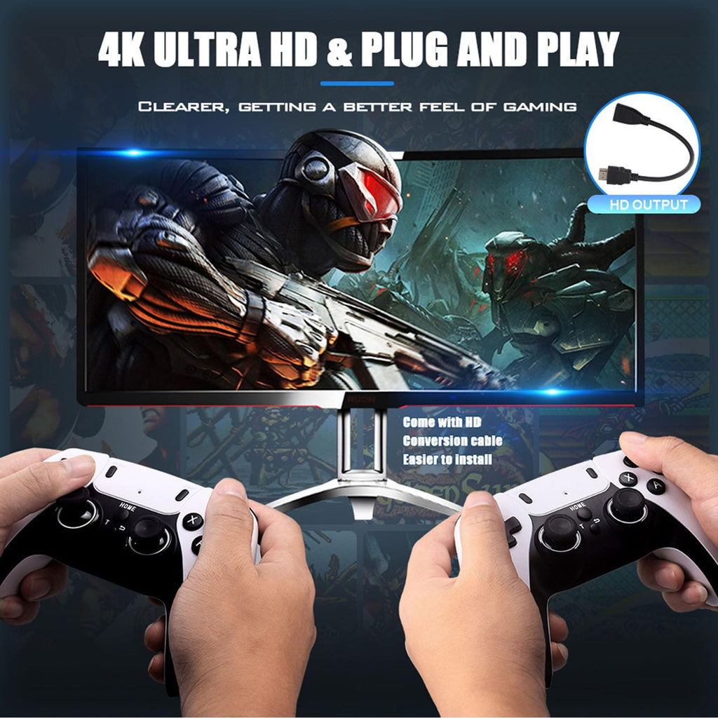 Wireless Retro Game Stick with 20000+ Classic Games, 4K HDMI, Dual 2.4G Controllers, 128GB D2048
