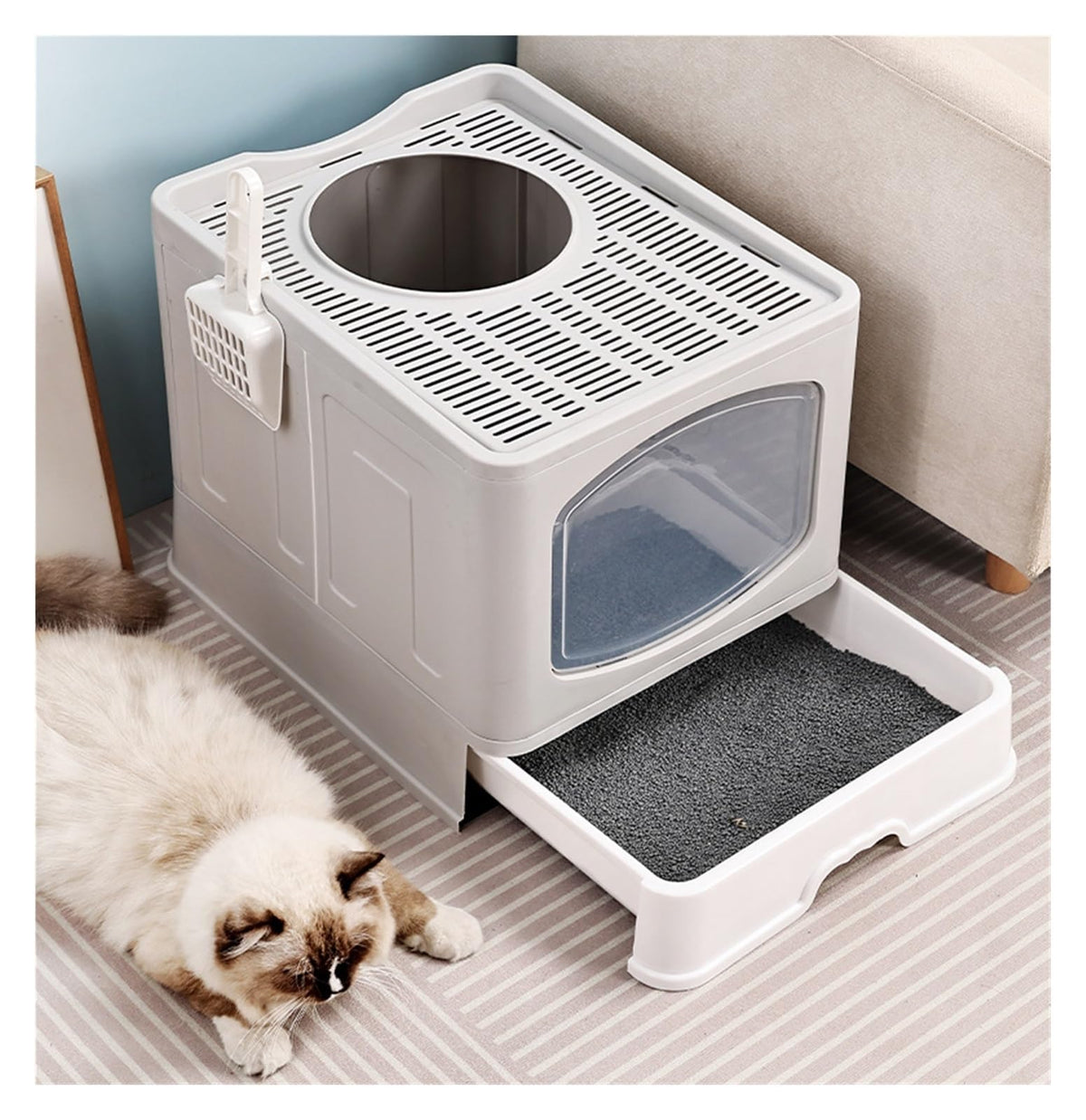 Foldable Cat Litter Box with Lid B37937