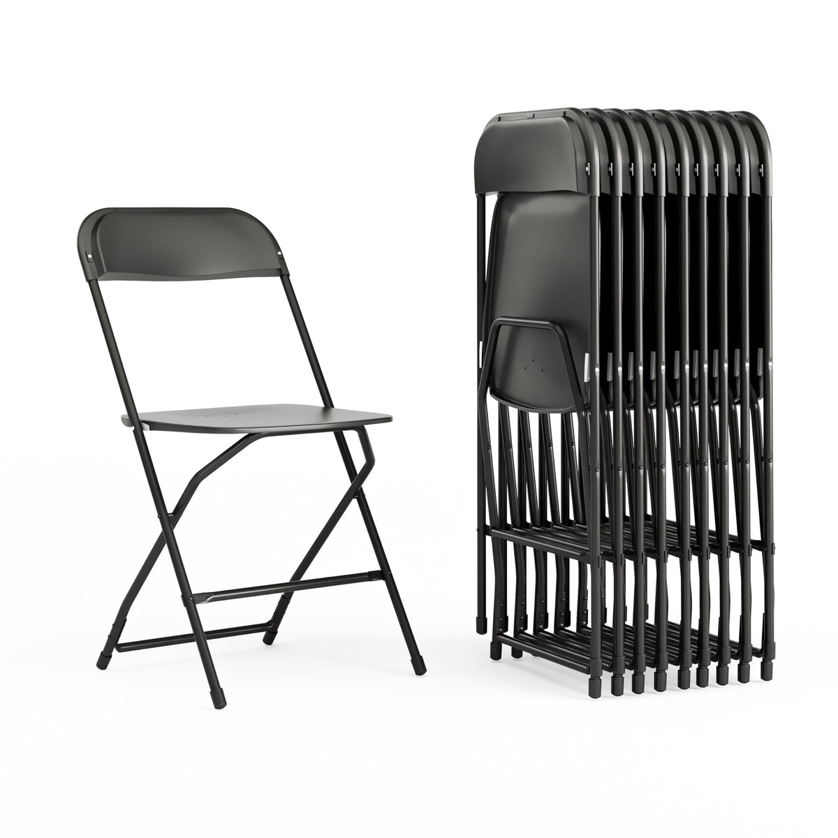 Black Plastic Folding Chair 10-Pack E856