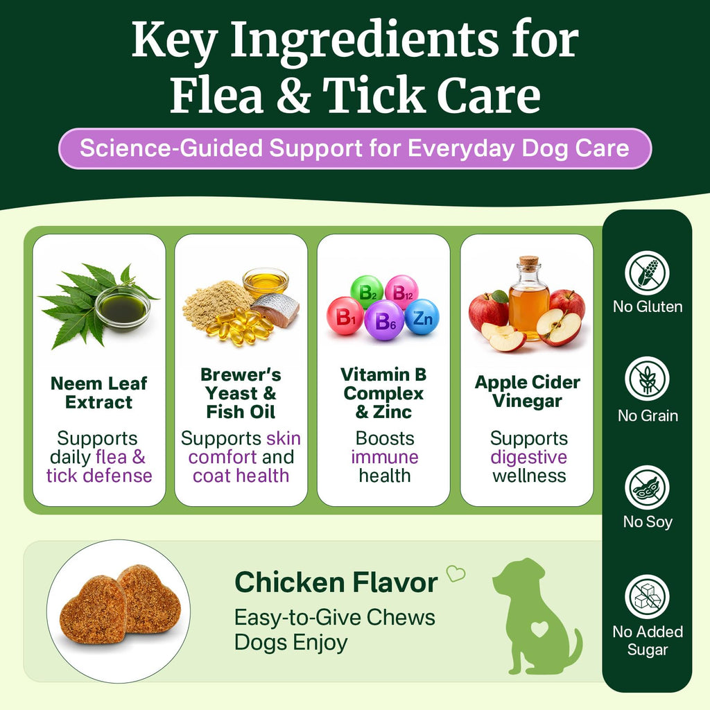 Dog Flea and Tick Prevention Chewables H8655