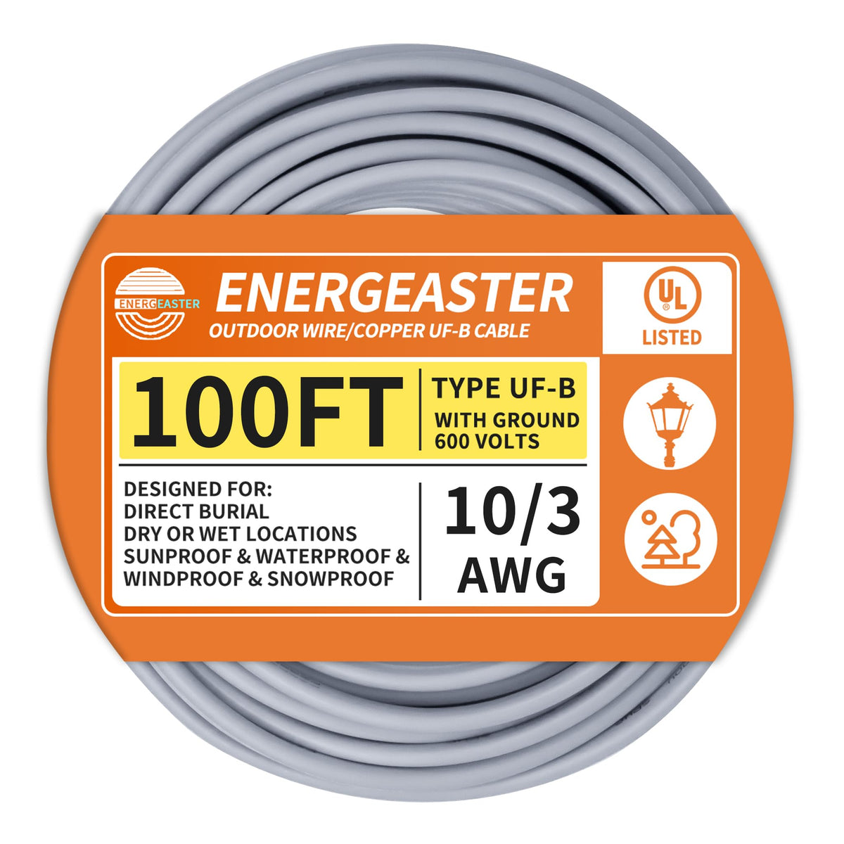 10/3 UF-B 100FT Underground Feeder Cable G892