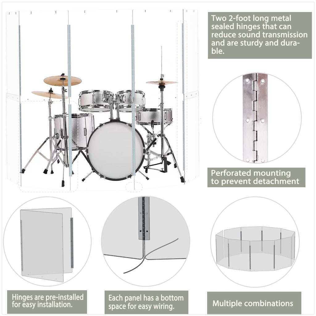 Portable Drum Shield Panels 5-Panels 2ft x 5ft N60129