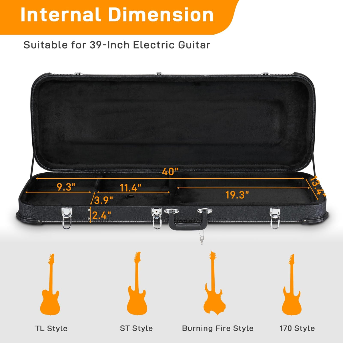 Black Electric Guitar Hard Case G617140