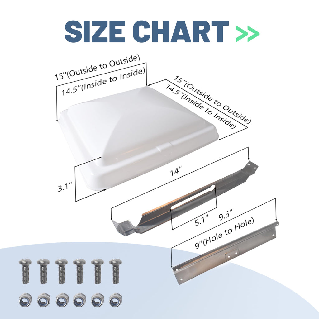 RV Roof Vent Cover 14" x 14" I11333