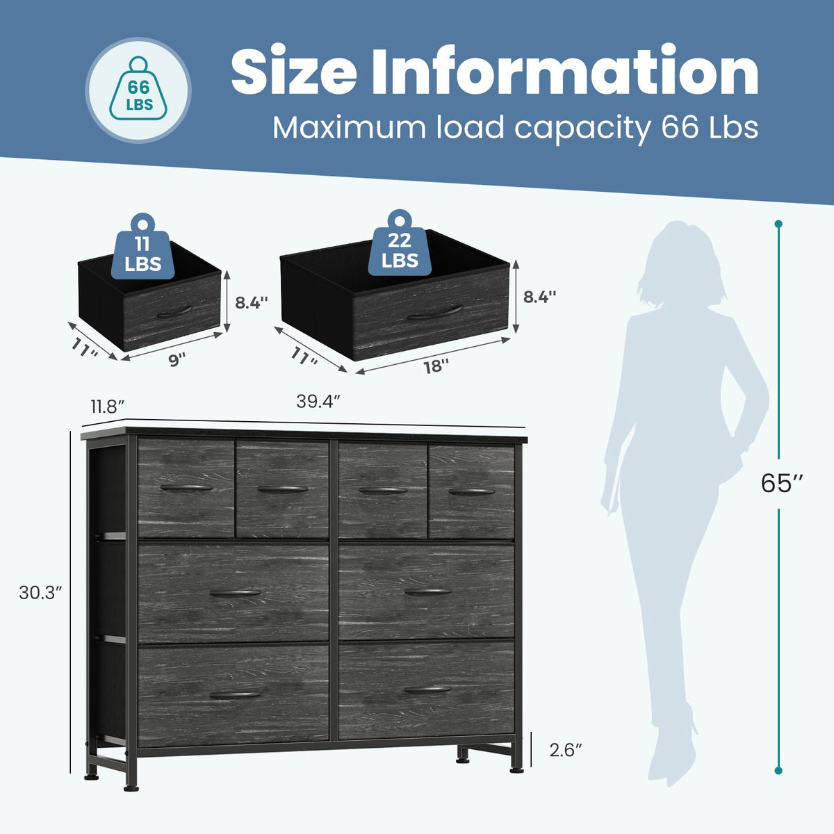 8 Fabric Drawer Dresser U49545