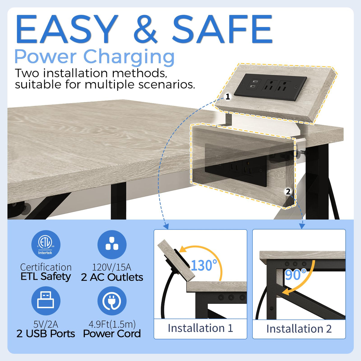 24"x23.6" Printer Stand with Power Outlet O53430