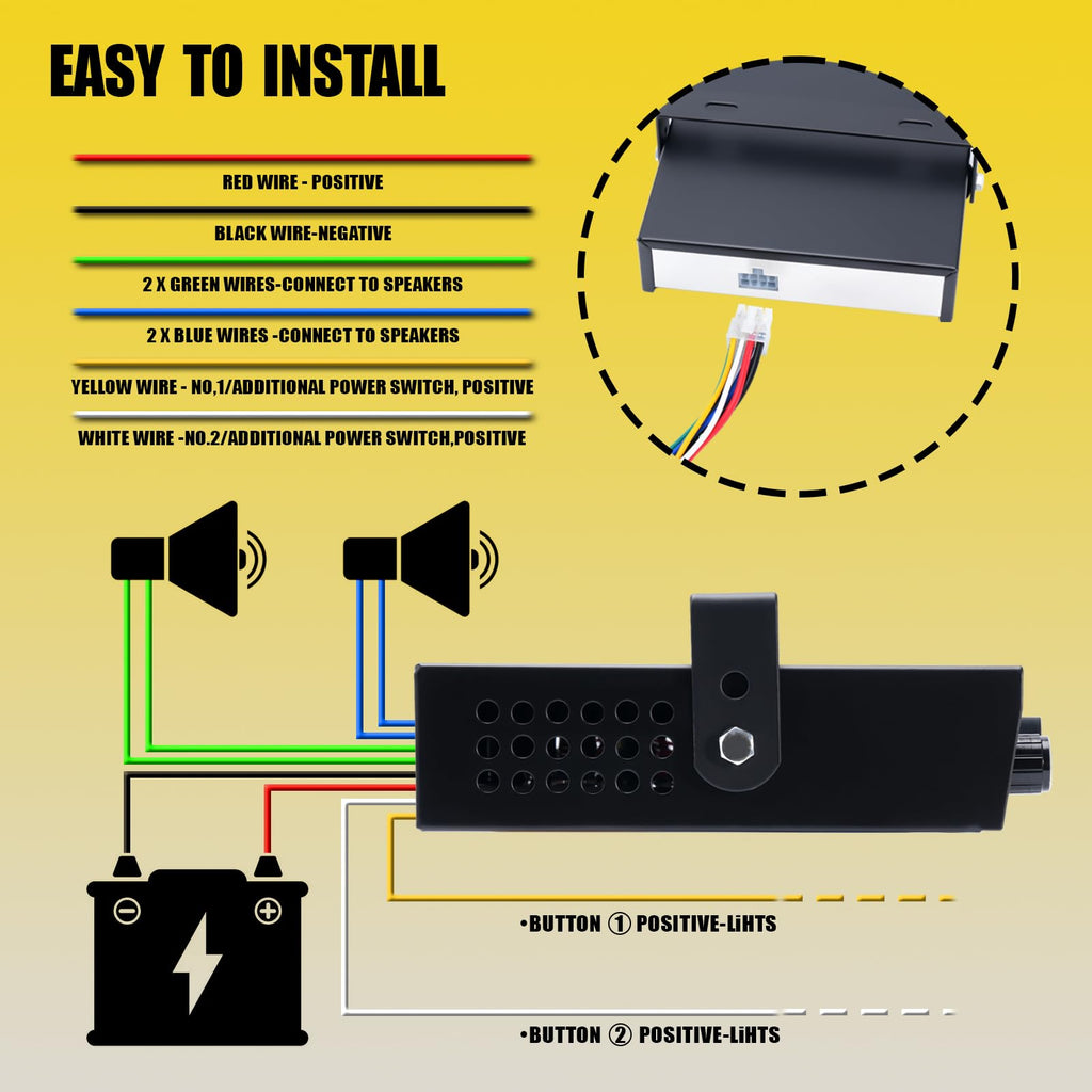 12V 400W 9 Tones Emergency Siren PA System with Microphone K477847
