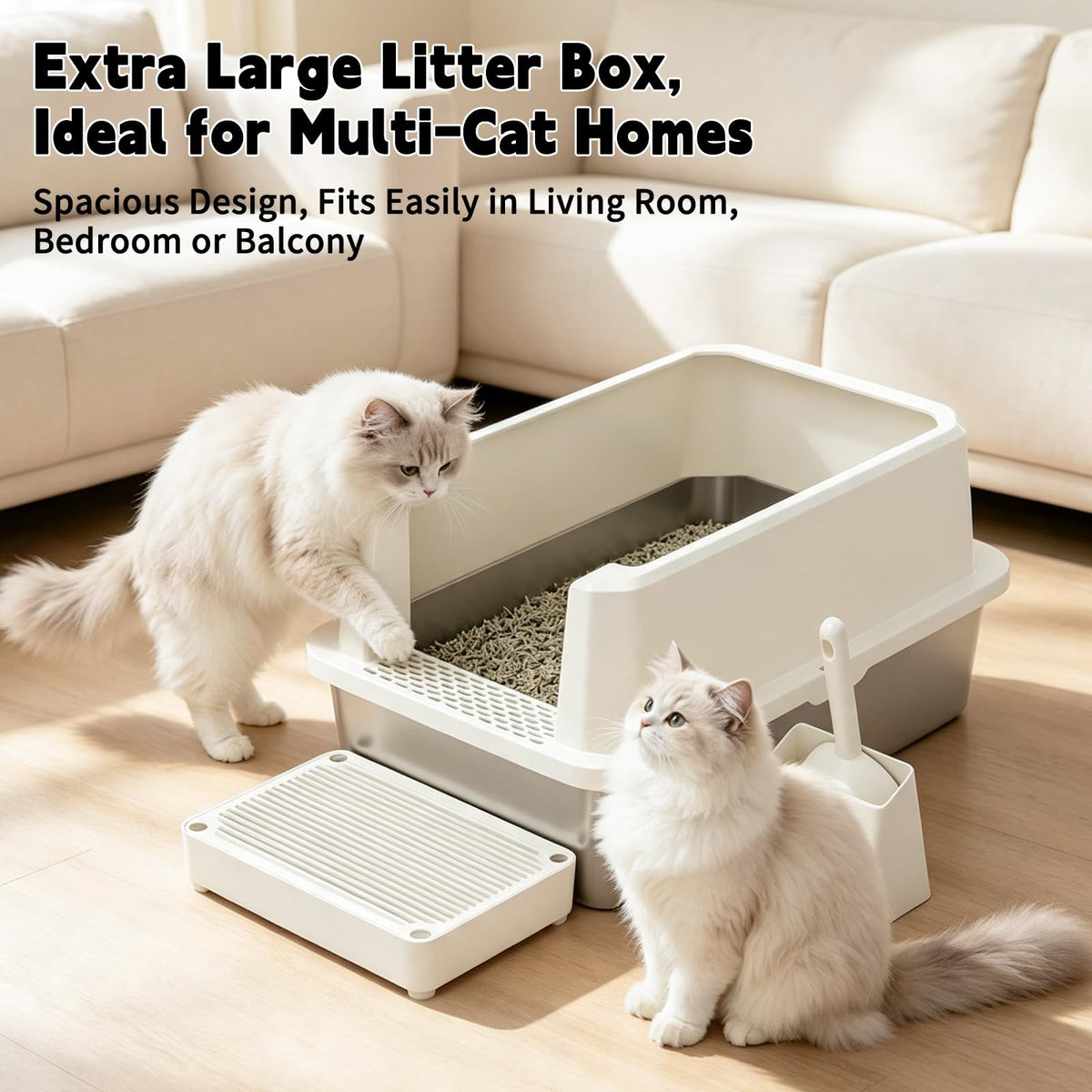 Stainless Semi-Closed Litter Box V230356