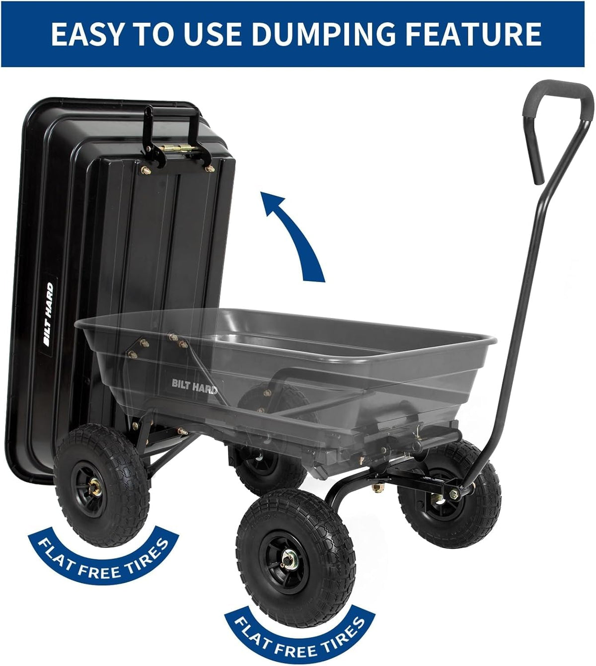 Poly Garden Dump Cart 600 lbs 4 Cu Ft N63696