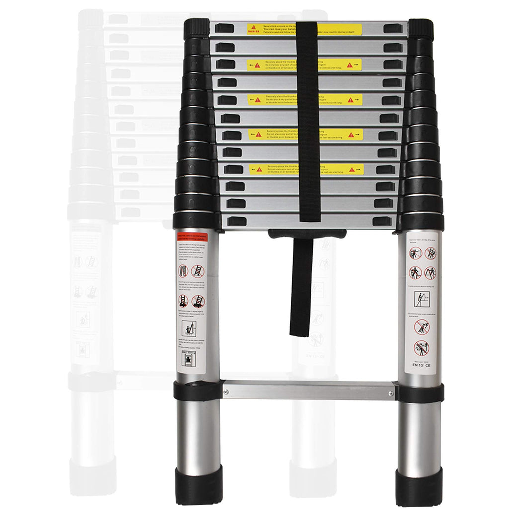 Aluminum Telescopic Extension Ladder 330 lbs Capacity 14.5FT I551124