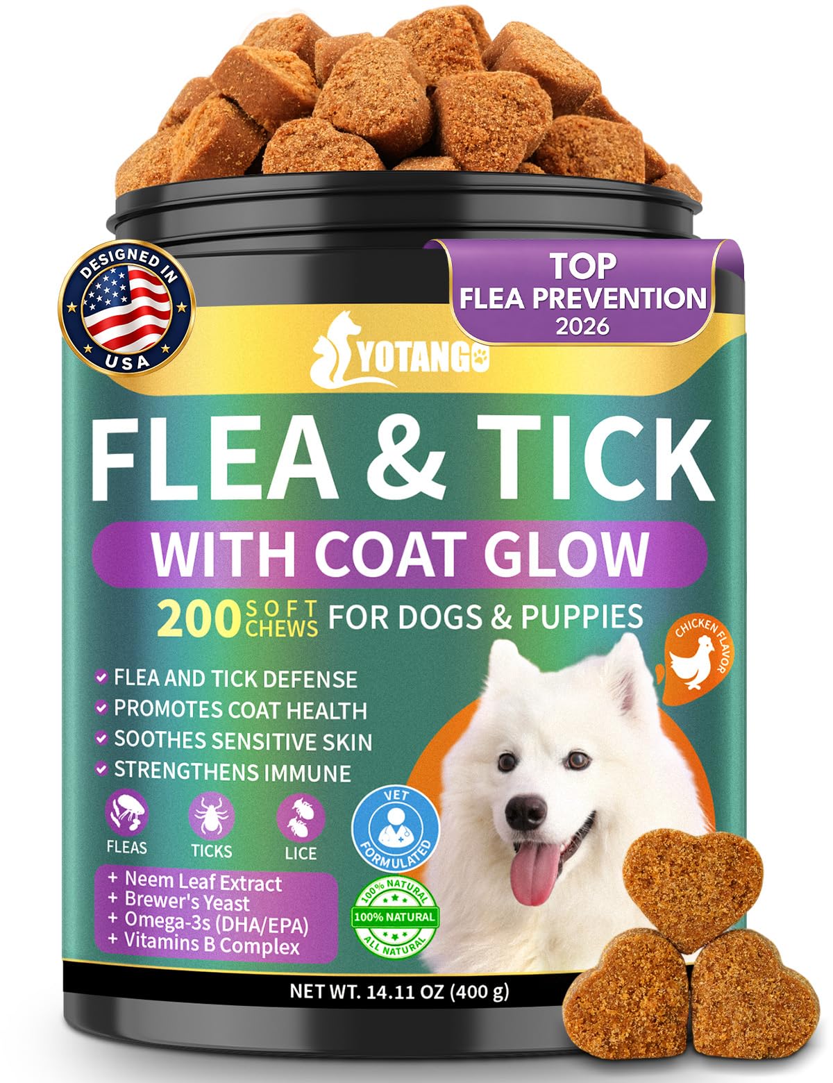 Dog Flea and Tick Prevention Chewables H8655