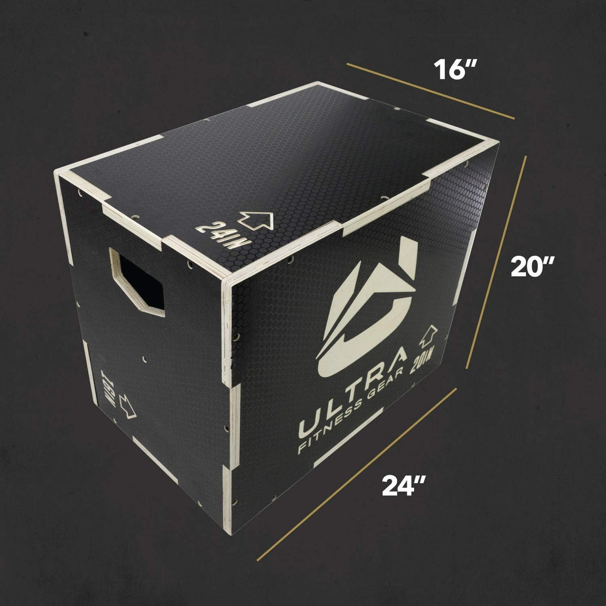 Wooden Plyo Box, 16/14/12 Anti-Slip Y232