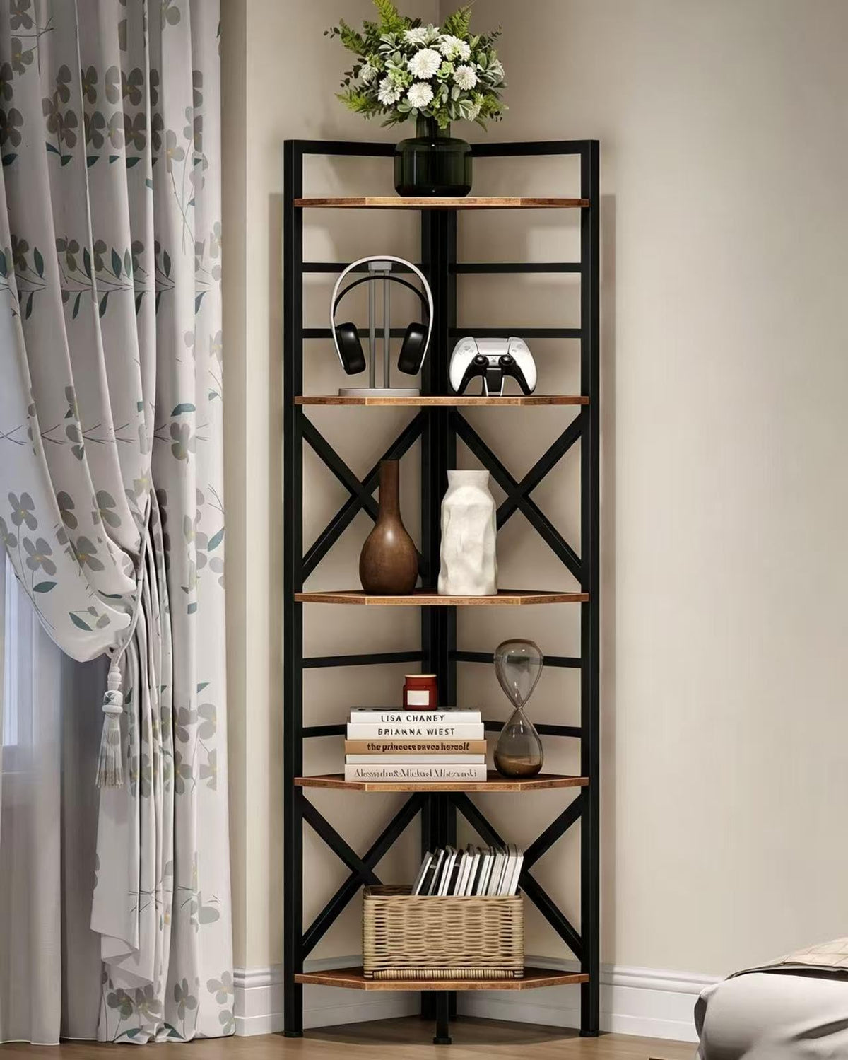 69.3" 5-Tier Corner Bookshelf Q7940