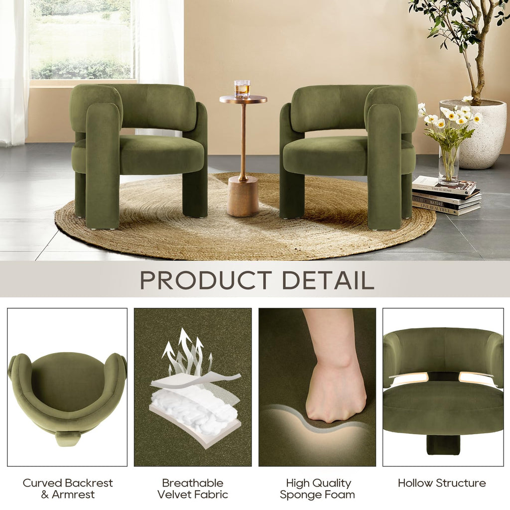 Modern Green Upholstered Accent Chair A469009