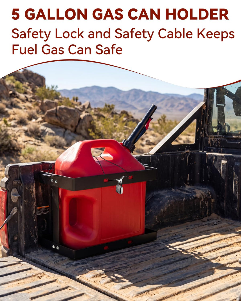 5 Gallon Gas Can Holder with Anti-Theft Lock X51622