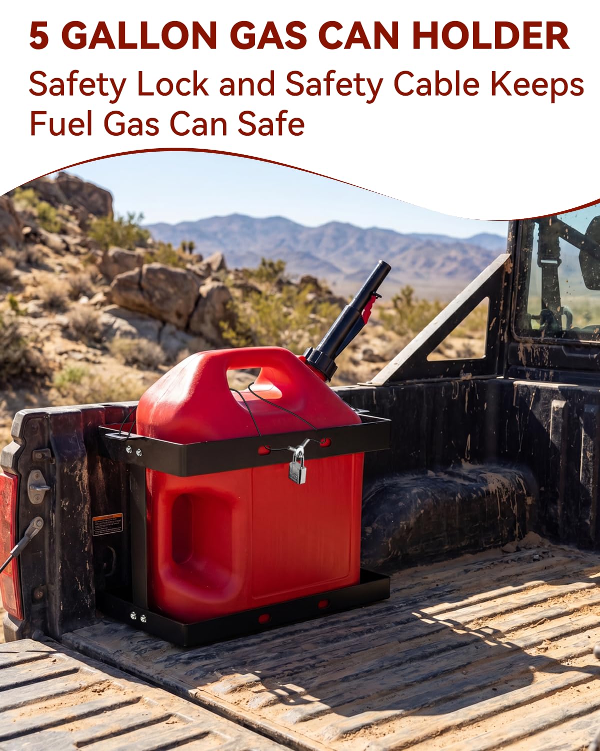 5 Gallon Gas Can Holder with Anti-Theft Lock X51622