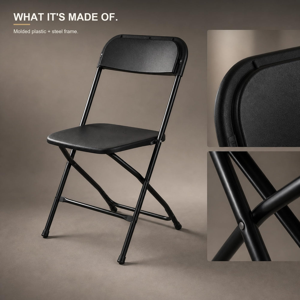 10 Pack Black Plastic Folding Chairs F84745