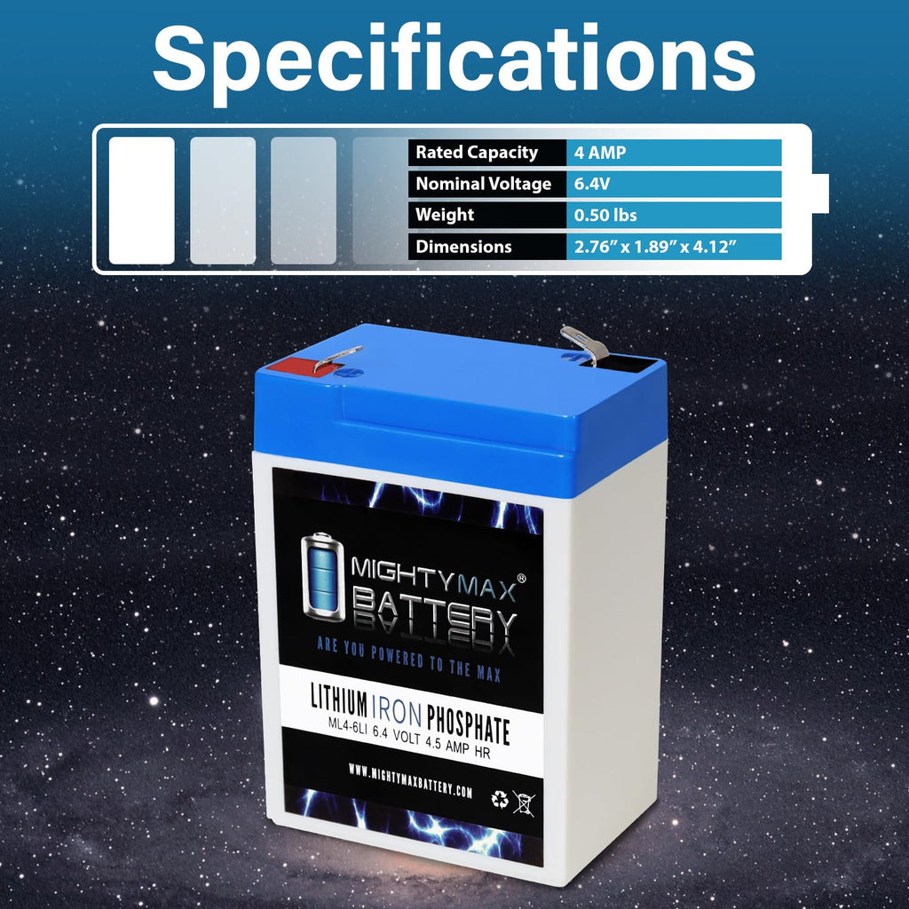 6V 4.5AH Lithium Replacement Battery P4099
