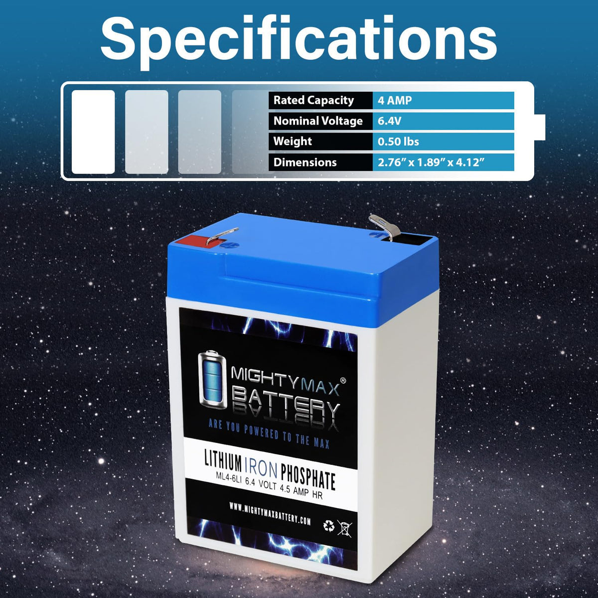 6V 4.5AH Lithium Replacement Battery P4099