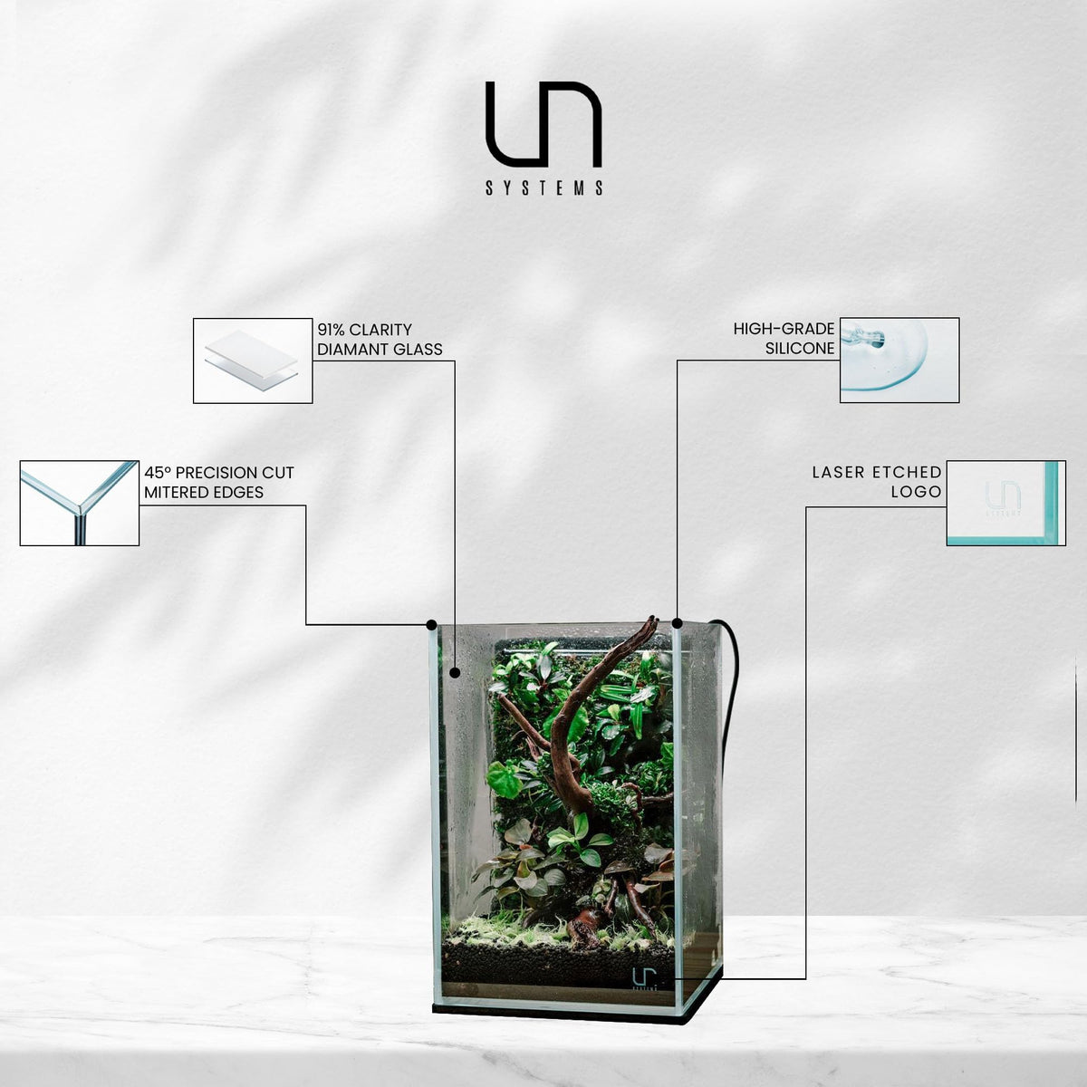 Ultra Clear Rimless Low Iron Glass Aquarium B118